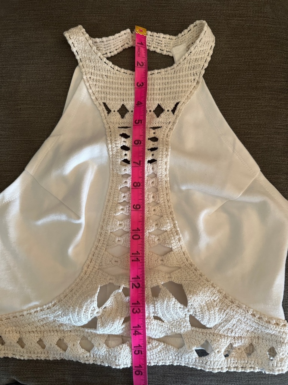 Ginnisks Cream Crochet-Back Halter Camisole large - Picture 3 of 6